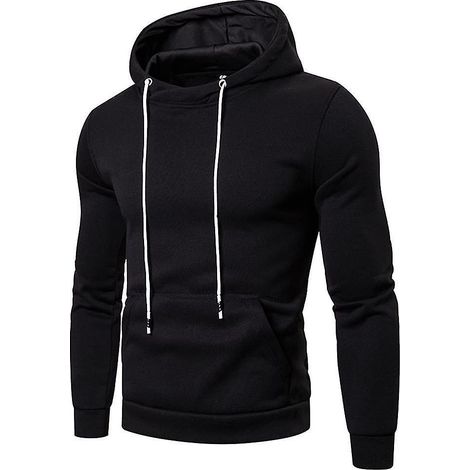 Sweat-shirt de survêtement homme, sweat-shirt à capuche, sweat-shirt à manches longues - XL - noir (1/3)