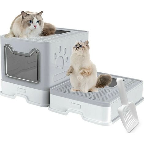 BingoPaw Areneros para Gatos Cubierto con Cajon Plegable 41x51x39cm