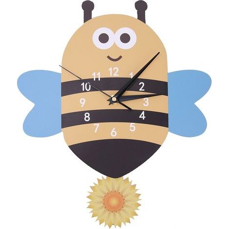 Horloge murale à pendule en forme d'animal mignon pour chambre d'enfant (1/4)
