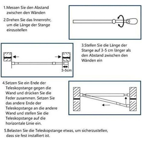 Barre Telescopique - Acier Inoxydable - Pour Rideau De Douche - Réglable 65 À 100 Cm - Sans Perçage (1/4)