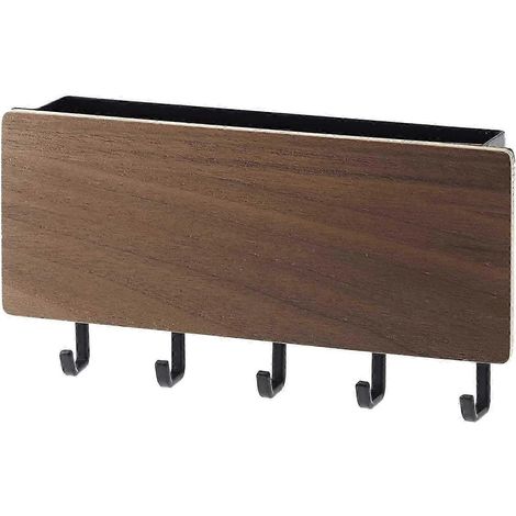 Porte-clés, rangement pour lettres, organisateur de porte, crochets muraux-Dark Wood