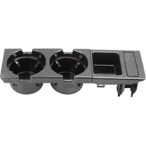 Support de rangement pour porte-gobelets, monnaie et console centrale, compatible E46 Série 3 99-06, style fibre de carbone, ref 51168217953/51168217957 (1/5)