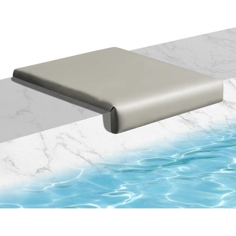 Coussin De Bord De Piscine, Coussin D’Assise Imperméable Antidérapant en Forme L, Tapis De Siège Portable pour Piscine, Terrasse, Jardin, Plage, Camping, Pique-Nique Et Stade - Gris (1/4)