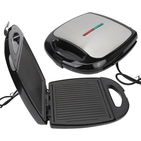 Appareil à sandwichs de 1000 watts avec revêtement antiadhésif, double face, grill électrique à panini pour le petit-déjeuner et les pique-niques (1/5)