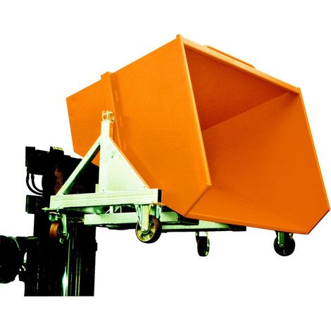 PROVOST - Benne autobasculante métallique jaune pour chariot élévateur - 1000 litres
