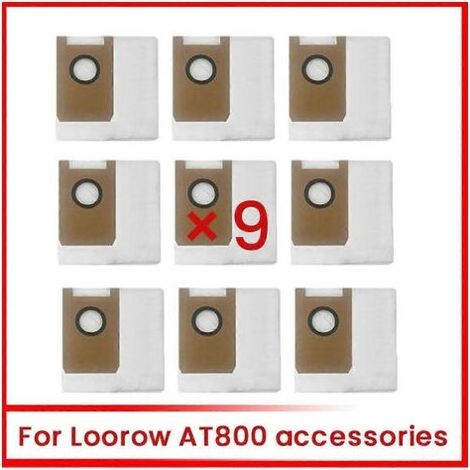 Lot de 9 sacs à poussière pour balayeuse Loorow AT800 : accessoires conçus pour durer et être performants. (1/5)