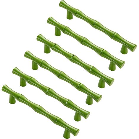 Moderne und kreative Türgriffe in Bambusform – Griffe aus Zinklegierung im Vintage-Stil für Schubladen, Schränke, Kleiderschränke und Küchen (Landhausstil) – 96 mm (1/5)
