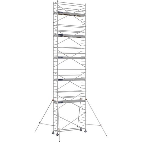 DUARIB GROUP - Échafaudage roulant aluminium Docker – Version lisses – Largeur 85 cm – Hauteur max 11,90 m – Longueur 2,05 / 2,54 / 2,95 m - Hauteur de plateau 10,9 m - L 2,95 x l 0,85 m (1/3)