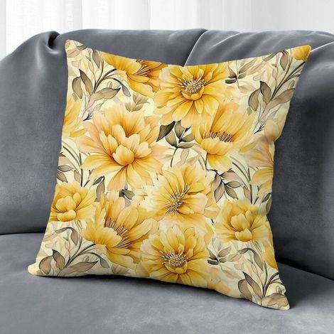 Housse de coussin fleurs printemps été, décoration patio jardin maison,40×40cm (1/5)
