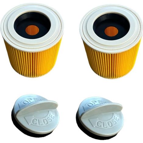 Cartouches filtrantes premium [Lot de 2] - Filtres pour aspirateurs eau et poussière Kärcher WD2, WD3, MV2, MV3 Accessoires pour aspirateurs (1/3)