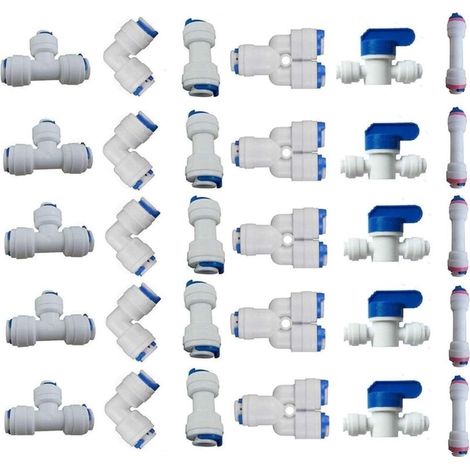 Bardusch-Raccords rapides pour tuyaux d'eau, compatibles avec les purificateurs d'eau par osmose inverse, 30 pièces par paquet. (1/4)