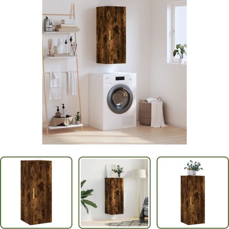 Holzschrank -  Wandschrank Räuchereiche 34,5x34x90 cm (1/5)