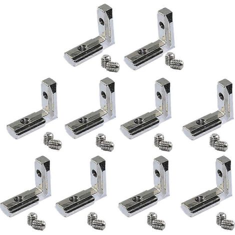 20 connecteurs d'angle intérieurs en forme de L pour rainure en T de 6 mm (1/5)