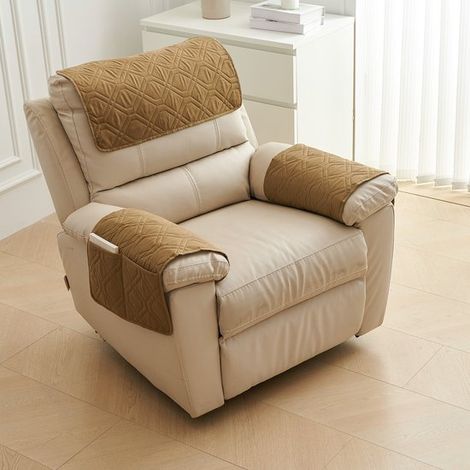 Housse d'accoudoir 3 pièces pour canapé, housse d'accoudoir pour méridienne, housse d'appui-tête, housse antidérapante pour fauteuil, housse de meuble pour canapé (méridienne 1 place) (1/5)