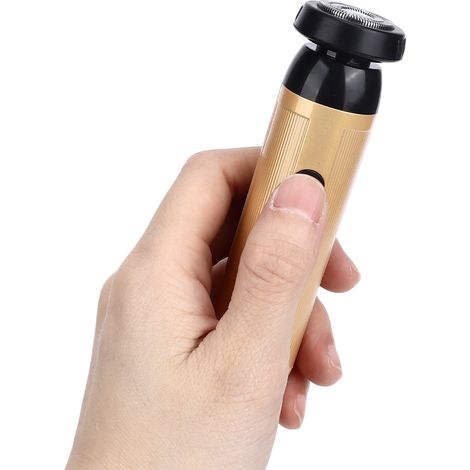 Mini rasoir électrique, silencieux, portable, nettoyage en profondeur, compact, rechargeable, pour hommes, or (1/5)