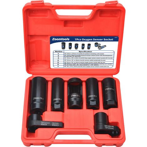 Chiavi a bussola per sonda lambda, 22 mm, 27 mm, 29 mm, attacco da 1/2" e 3/8". (1/5)