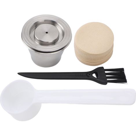 Cápsula Reutilizable Acero Inoxidable Compatible Nespresso con Filtros y Accesorios – Ideal para Uso Diario en Casa y Oficina (1/5)