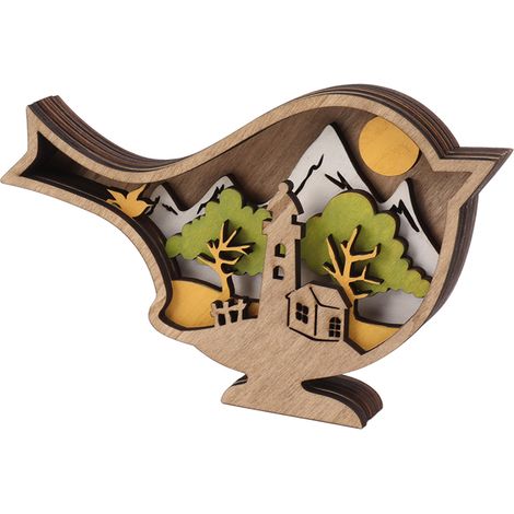 Ornements en Bois Innovants en Forme d'Oiseau de Printemps - Décoration de Pâcles Artisanale pour la Maison (1/5)