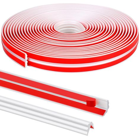 10m Plinthe Souple Autoadhésive,Joint Plan de Travail Cuisine,Joint Salle de Bain,Baguette Finition Plan de Travail Cuisine,Bande Etancheite Salle de Bain,pour Cuisine,Salle de Bain,Coin de Mur (1/5)