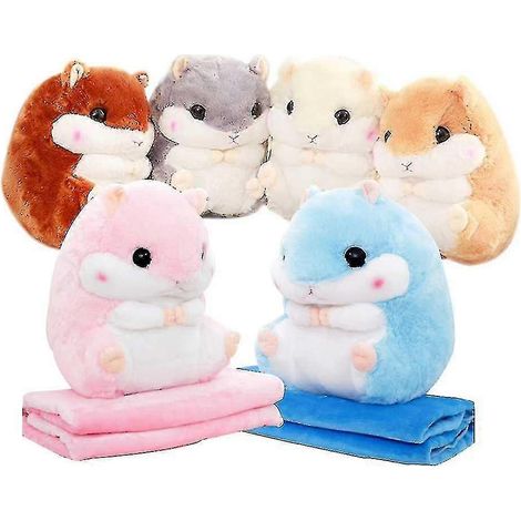 Hamster en peluche mignon avec couverture rose