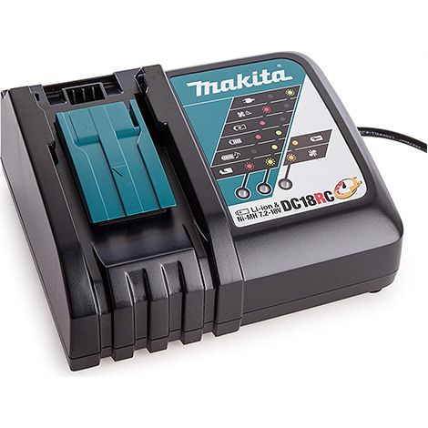 Makita – Chargeur rapide pour électroportatif – DC18RC – Compatible Li-Ion 9,6 à 18 V – Ventilateur de refroidissement – Charge en 22 minutes