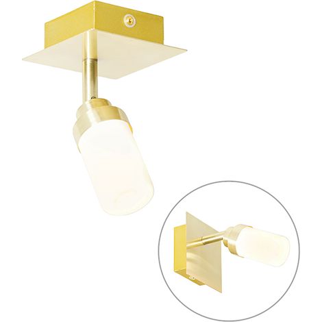 QAZQA Faretto da soffitto/parete japie - Moderno - Acciaio,Vetro - Oro/Ottone/Bianco - Quadrato Max. 1 x Watt
