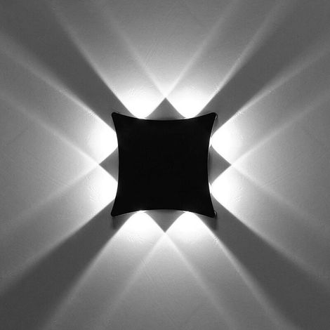 8W Moderne Applique Murale LED Lampe Murale Imperméable IP65 Aluminium Lampe de Mur LED Intérieur Extérieur pour Salle de Bains Salon Chambre à Coucher Couloir Escalier Entrée Porche - lumière Noirhe (1/5)