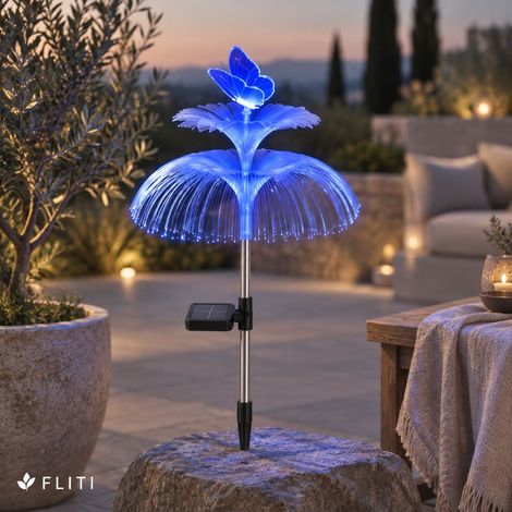 Lampe Solaire Jardin Méduse 2 Pièces LED RVB Étanche IP65 Décoration Extérieure Halloween Noël (1/5)