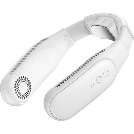 Ortviai Ventilateur de Cou Sans Pale Rechargeable USB 4000 mAh Blanc – 3 Vitesses, Silencieux et Léger (1/5)
