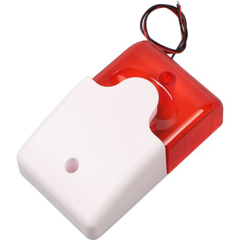Sirène d'alarme sonore et lumineuse 12 V, alarme incendie/antivol à décibels élevés avec lumière clignotante LED pour la maison et le magasin (1/5)
