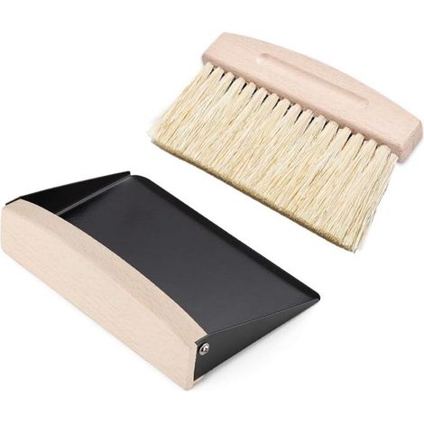Balai De Bureau - Racleur À Miettes En Bois Avec Brosse Nylon Dense - Pour Table Cuisine Bureau - Lot De 2 Pièces (1/5)