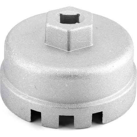 Oil Filter Wrench 14 Flute 6 Slots 64mm Aluminum Oil Filter Cap Wrench Compatible with 4 Runner, Prius, RAV4, Highlander, Tundra, Corolla, Engine (1/5)