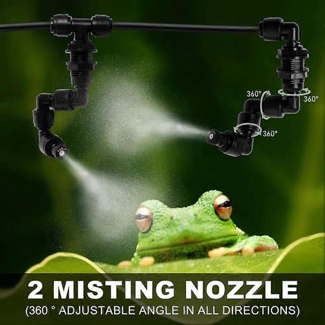 Kit de pulvérisation temporisée pour réservoir d'eau Rainforest, système d'humidification intelligent pour enclos de tortues grimpantes (États-Unis) (1/5)