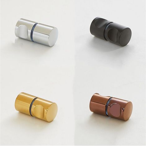 Par de manijas corredizas de acero inoxidable para puerta de ducha, tiradores de vidrio para baño, cocina, oficina, hotel (estilo B, brillante, negro mate, oro titanio y oro rosa, un par de cada uno)