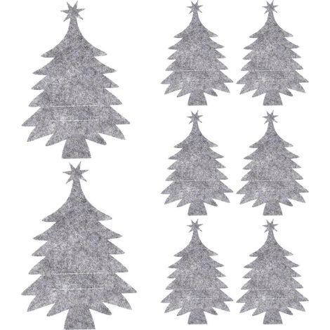 Lot de 8 porte-couverts en forme de sapin de Noël, porte-fourchettes à couverts sur le thème de Noël (1/2)