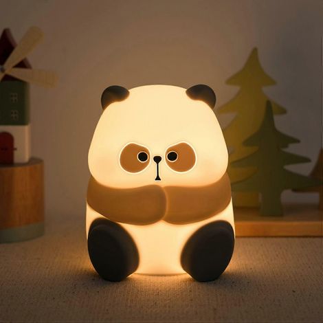 Veilleuse panda animal doux et mignon lampe de chevet LED en à contrôle tactile Silicone (1/5)