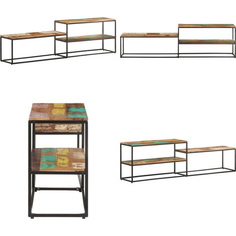Meuble TV 180x30x50 cm Bois de récupération massif - Meubles Tv Industriels - Meuble Tv Bois Recyclé - Rangement Media - Support Tv Design - Meuble Tv Rustique - Home & Living (1/5)
