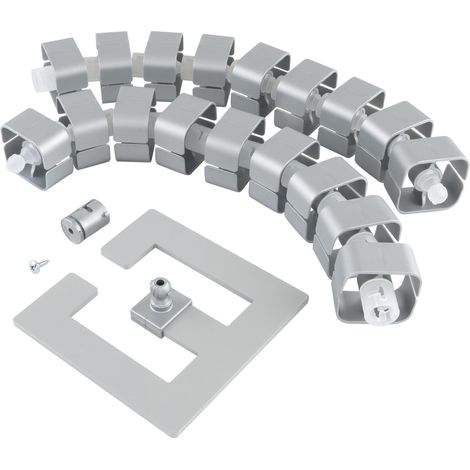 Orbit SL 750 Kabelschlange, Kabelkanal Kabelmanagement Kabelorganisation, flexibel für höhenverstellbare Tische, Kunststoff, alufarbig, 580-750 mm