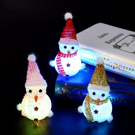 Set mit 3 Schneemannfiguren LED-Nachtlicht Weihnachtsdekoration (1/4)