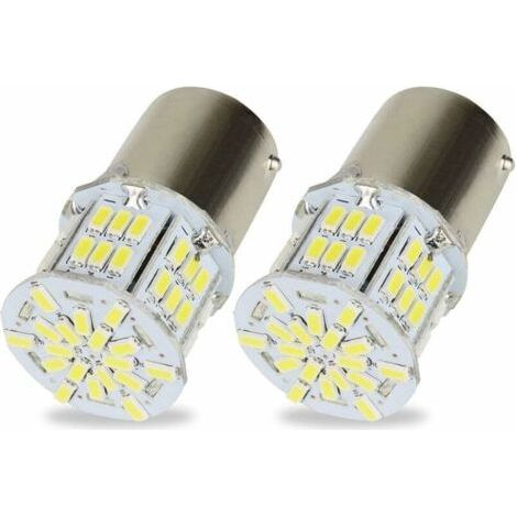 2Pcs Ampoules 1156 BA15S P21W LED Lampe 3014 54SMD Super Brillant Blanche pour Voiture Auto Feu Arrière Les Clignotants Lampe Feux de Recul 12V 6500K