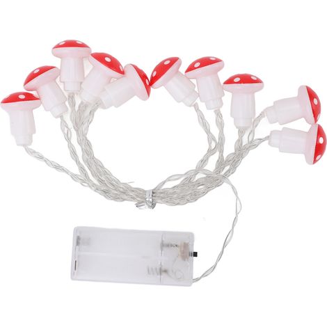Guirlande lumineuse champignon 10 LED 6.6 pieds à piles pour jardin tente salon chambre fête (1/5)