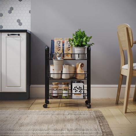 Contenedor con ruedas Tarro, Negro, 45 x 64 cm con ruedas, Vicco (1/5)