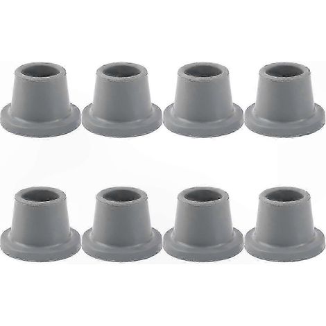 Lot de 8 embouts caoutchouc pour pieds de chaise de douche, adaptés aux tabourets WC et bancs de bain, antidérapants et stables. (1/5)
