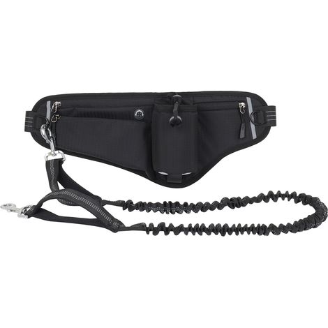 Laisse mains libres pour chien, sac banane, imperméable, réfléchissante de nuit, grande capacité pour les promenades en extérieur.