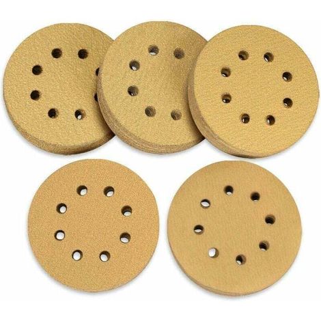 Lot de 100 disques abrasifs 125 mm Velcro 60 80 120 150 220 grain 8 trous différents pour ponceuse orbitale aléatoireDIY ›Outillage à main et électrique› Accessoires pour outils électriques ›Acce