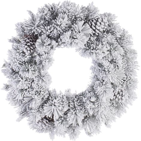 Couronne de Noël ARVES Enneigée 60 cm derrière la porte (1/2)