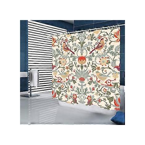 Duschvorhang, 150 x 180 cm, schimmel- und mehltauresistent, 3D HD wasserdichter, waschbarer Polyester-Duschvorhang mit Tiermotiv in Weiß für Nassräume