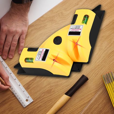 Set mit 2 vertikalen und horizontalen 90°-Kreuzlaser-Nivelliergeräten, Linienprojektionswerkzeug für Installations- und Ausrichtungsarbeiten (1/5)