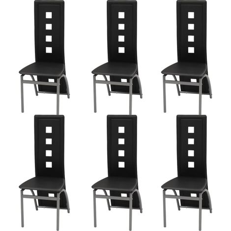 Esszimmerstühle 6 Stk. Kunstleder Schwarz