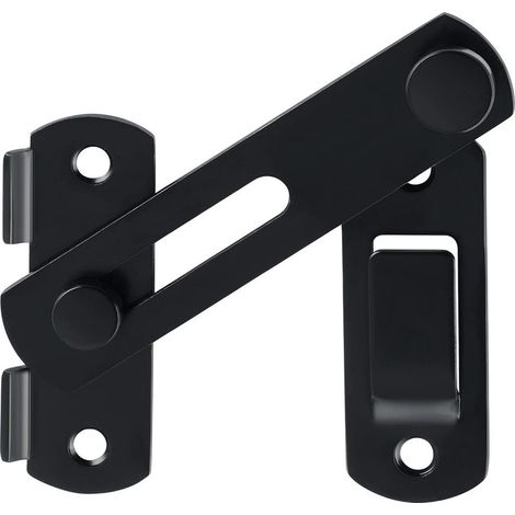 Loquet de porte coulissante avec vis pour porte, fenêtre, placard et jardin, finition acier inoxydable noir mat